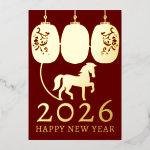 Modern Lunar New Year Gold Horse