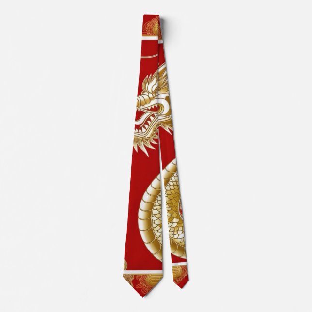 Modern lunar new year modern asian pattern tie (Front)