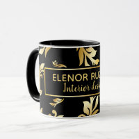 Modern Lux Elegant Floral Damask black gold design