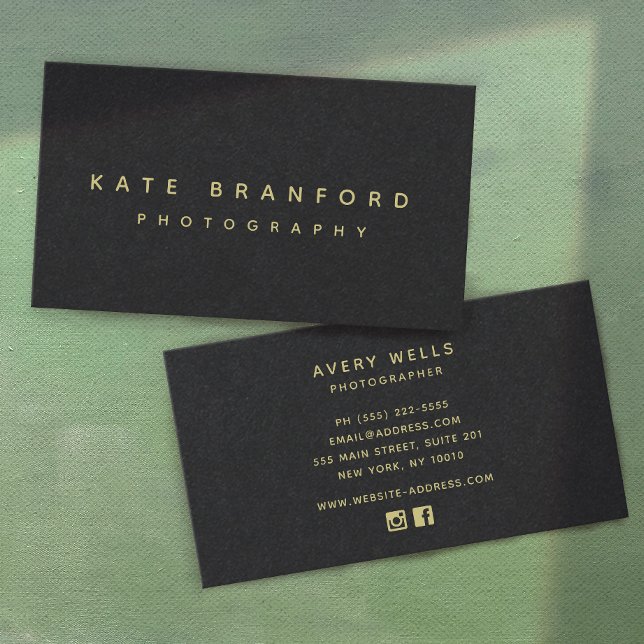 Modern Lux Minimalistic Black Professional Business Card (Creator Uploaded)