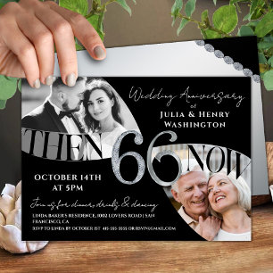 Modern Luxe 66th Wedding Anniversary Invitation