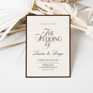Modern Luxe Espresso Ivory Wedding Invitation