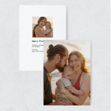 Modern Luxe Foil Photo Merry Christmas Card
