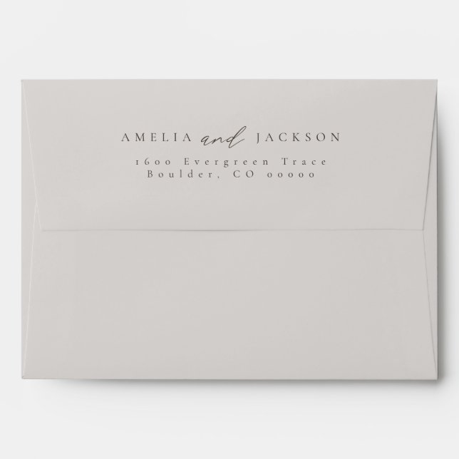 Modern Luxe Light Grey Return Address Envelope (Back (Top Flap))