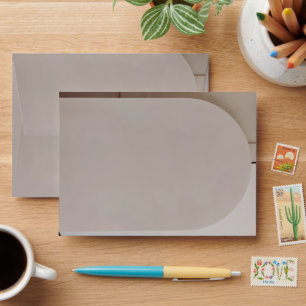 Modern Luxe Neutral Earth Tones & Gold Wedding Envelope