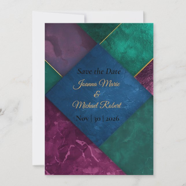Modern Luxe Save The Date Card (Front)