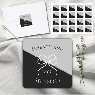 Modern Luxe Simply Stunning 70th Birthday Square Sticker