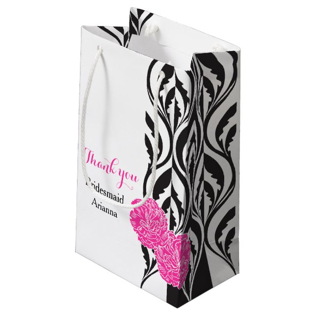 Modern luxe wedding bridesmaids favour gift bag (Back Angled)