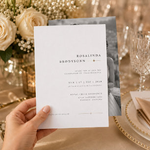 Modern Luxe Wedding Invitation with Photo