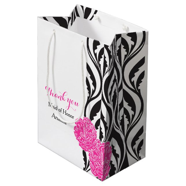 Modern luxe wedding maid of honour favour gift bag (Back Angled)