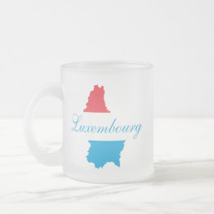 Modern Luxembourg luxembourgish Flag Map Souvenir Frosted Glass Coffee Mug