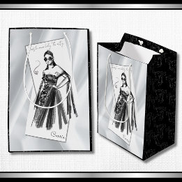 Modern Luxury 30th Birthday Fashion Medium Gift Bag