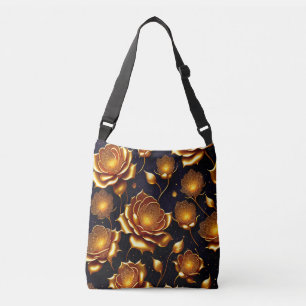 Modern Luxury Big Gold Rose Collection Crossbody Bag