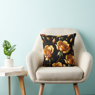 Modern Luxury Boho Gold Rose Collection Cushion