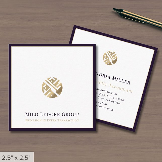 Modern Luxury Border Frame Square Business Card (Creator Uploaded)