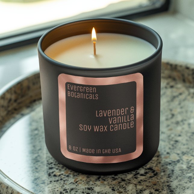 modern luxury candle label black rose gold square (Creator Uploaded)