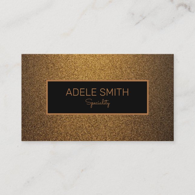 Modern luxury copper gold black frame business card (Front)