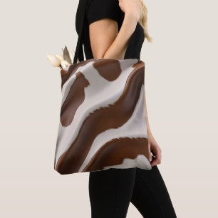 Modern Luxury Elegant Faux Cow Leather Collection Tote Bag