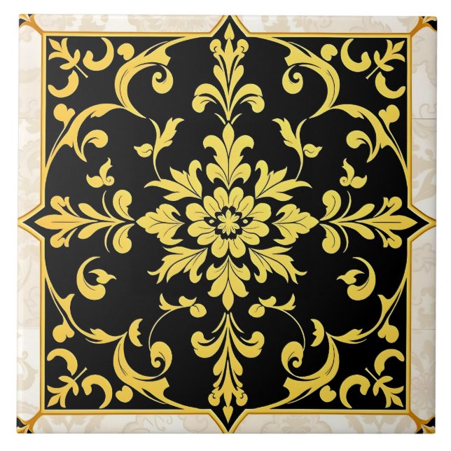 Modern Luxury Elegant Floral Collection Tile (Front)