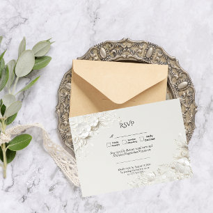 Modern Luxury Elegant Floral Wedding RSVP Card
