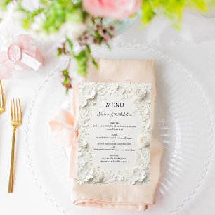 Modern Luxury Floral Wedding Menu