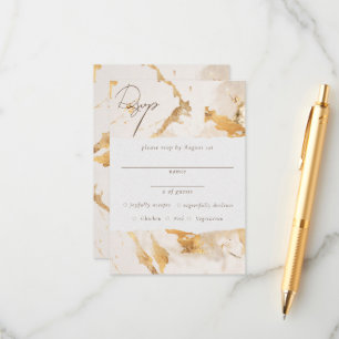 Modern Luxury Gold Abstract RSVP Enclosure Card