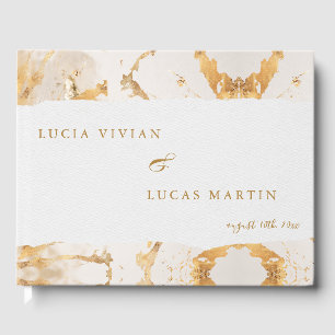 Modern Luxury Gold Abstract Wedding Guest Book