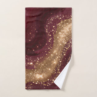 Modern Luxury Gold Burgundy Collection Bath Towel Set