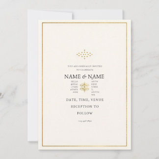Modern Luxury Gold & Cream Wedding Invite