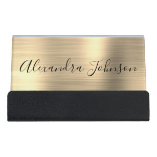 Modern Luxury Gold Foil Modern Professional Desk Business Card Holder