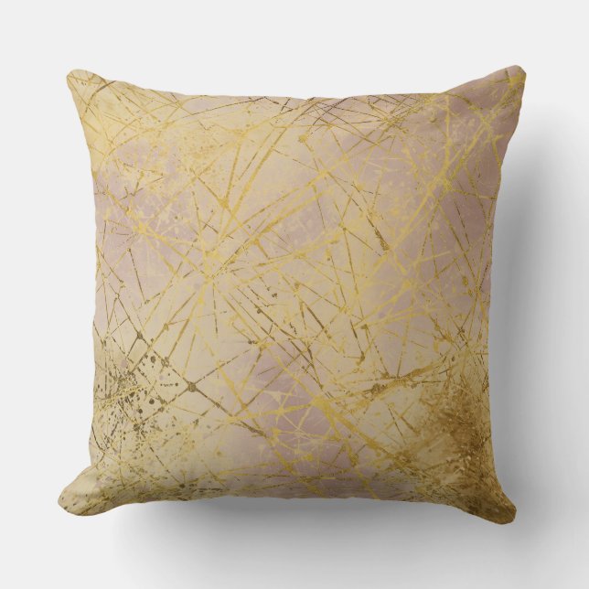 Modern, Luxury, Gold , Rose Gold, Abstract Pattern Cushion (Front)