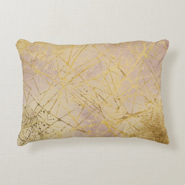Modern, Luxury, Gold , Rose Gold, Abstract Pattern Decorative Cushion (Front)
