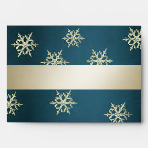 Modern luxury gold snowflakes Holiday Envelope