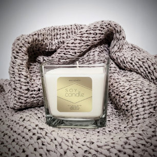 Modern Luxury gold typography soy candle   Square Sticker