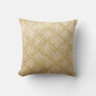 Modern, Luxury, Golden Grid Pattern Cushion