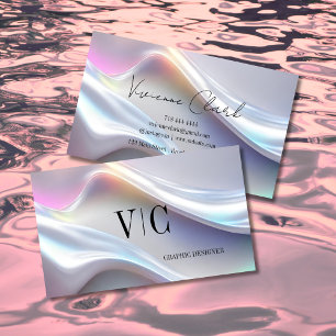 Modern Luxury Holographic Monogram Business Card