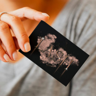 modern luxury lash artist rose gold typography business card