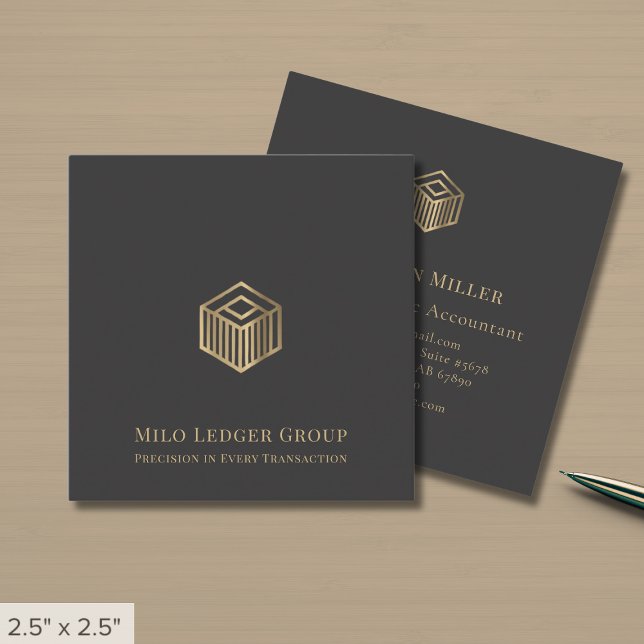 Modern Luxury Logo Square Business Card (Creator Uploaded)