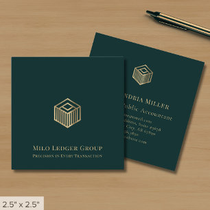 Modern Luxury Logo Square Business Card