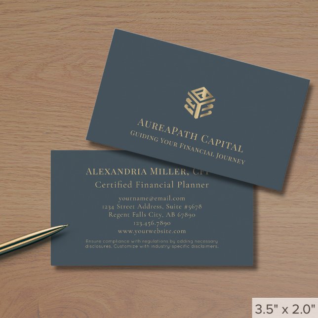 Modern Luxury Logo Wealth Management Business Card (Creator Uploaded)
