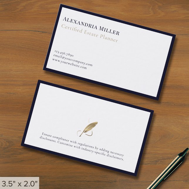 Modern Luxury Quill Business Cards (Creator Uploaded)