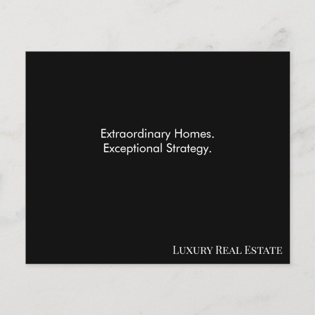 Modern Luxury Real Estate Postcard | Bespoke Home  Flyer (Front)