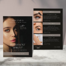 Modern Luxury Salon Makeup Pricing Flyer