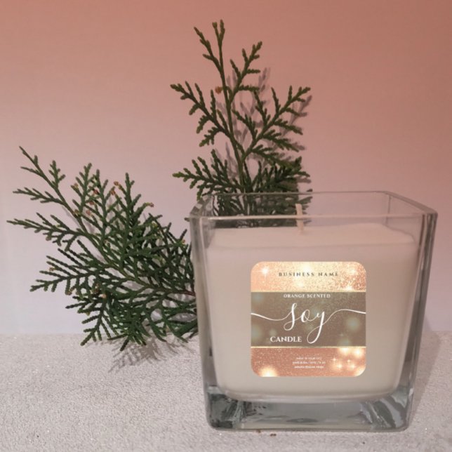 Modern luxury sparkle script soy candle label (Creator Uploaded)
