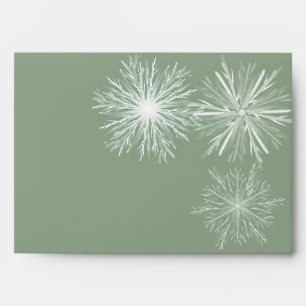 Modern luxury watercolor snowflakes Holiday Envelope