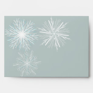 Modern luxury watercolor snowflakes Holiday Envelope