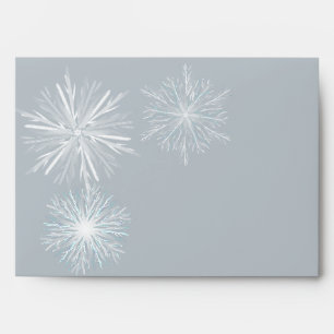 Modern luxury watercolor snowflakes Holiday Envelope