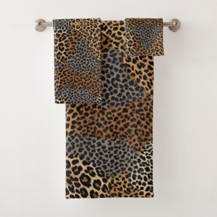 Modern Luxury White Leopard Elegant Collection Bath Towel Set
