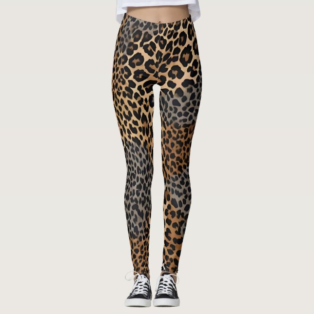 Modern Luxury White Leopard Elegant Collection Leggings (Front)