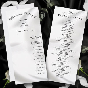 Modern Luxury White Wedding Ceremony Party Program